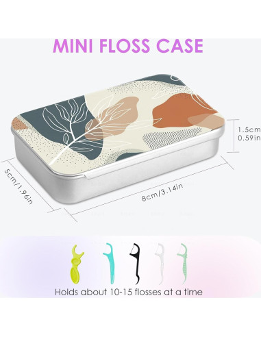 Estuche de Palillos de Hilo Dental Gerkia 2 Pack Bohemio