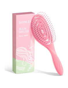 Cepillo Desenredante SHINLEA Rosa para Todo Tipo de Cabello