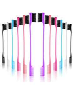 Yaomiao 12 Cepillos de Bordes para Cabello y Cejas - Colores Aleatorios