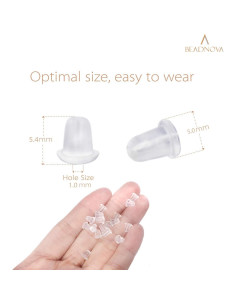 Respaldo de Pendientes de Goma Hipoalergénico BEADNOVA 200 pcs 2