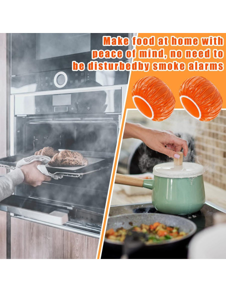 Cubiertas de Detector de Humo Tessco 12 Piezas Naranjas