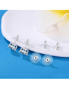 6 Sujetadores de Pendientes Hipoalergénicos Moconar Plata 925 2