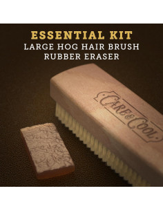 Kit de Cuidado y Limpieza Cepillo Jabalí y Borrador 19.1cm 2