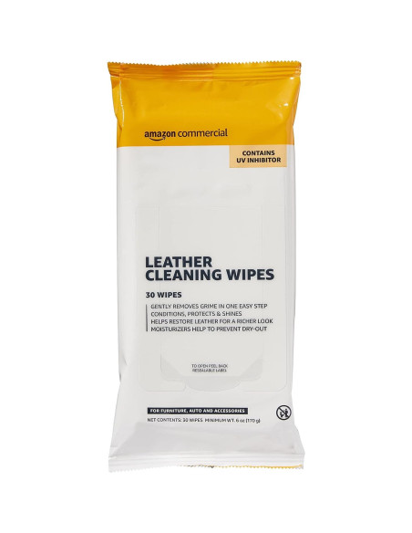 Toallitas de limpieza de cuero AmazonCommercial 120 unidades Toallitas de limpieza de cuero AmazonCommercial 120 unidades