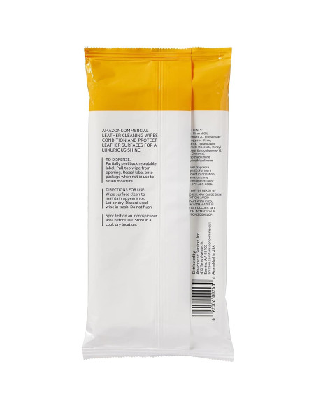 Toallitas de limpieza de cuero AmazonCommercial 120 unidades Toallitas de limpieza de cuero AmazonCommercial 120 unidades