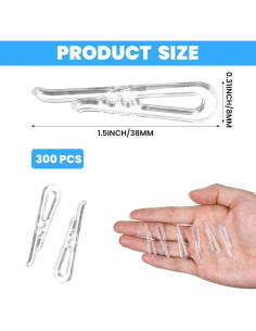 300 Clips de Cocodrilo Transparentes Bruislard para Ropa 2