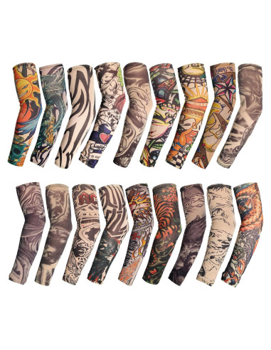 HOVEOX 18 Mangas de Tatuaje Temporales Unisex - Estilos Aleatorios