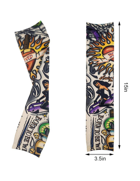 HOVEOX 18 Mangas de Tatuaje Temporales Unisex - Estilos Aleatorios