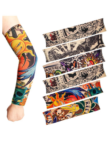 HOVEOX 18 Mangas de Tatuaje Temporales Unisex - Estilos Aleatorios