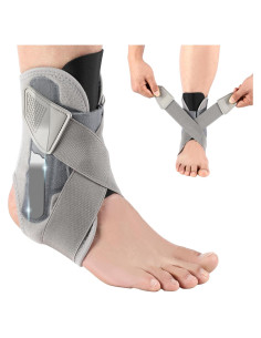 Soporte de Tobillo Xuysi con Barra Metálica - Gris