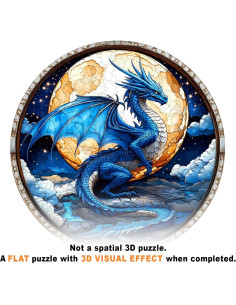 Rompecabezas de Madera DOCRAGI Dragón Azul 200 Piezas 2