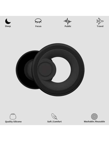 Tapones para Oídos GUTEVOZ Reutilizables 30dB 8 Pares XS/S/M/L