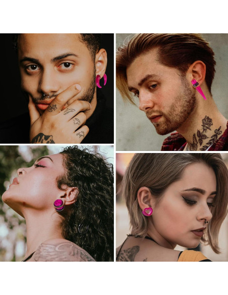 Kit de Estiramiento de Orejas ONESING 84 Piezas 14G-00G Acrílico Kit de Estiramiento de Orejas ONESING 84 Piezas 14G-00G Acrílico