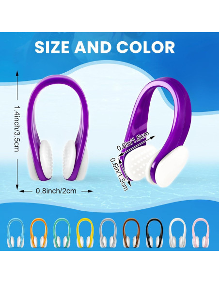Clip de Nariz para Nadar STSAIL - 10 Paquetes Silicona Multicolor