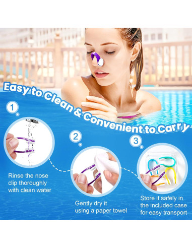 Clip de Nariz para Nadar STSAIL - 10 Paquetes Silicona Multicolor