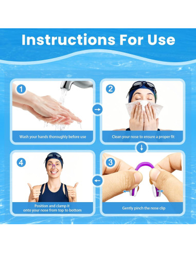 Clip de Nariz para Nadar STSAIL - 10 Paquetes Silicona Multicolor