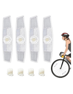 4 Reflectores de Rueda de Bicicleta BOHUIZ Blancos ABS