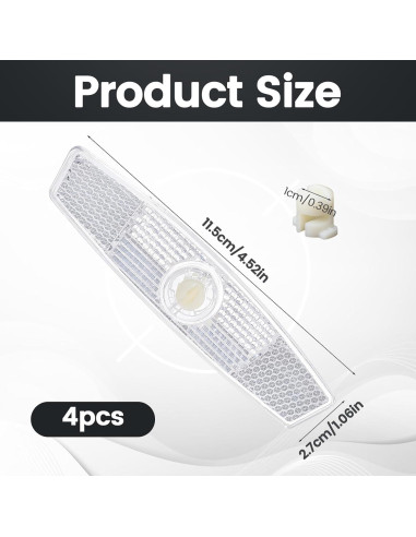 4 Reflectores de Rueda de Bicicleta BOHUIZ Blancos ABS