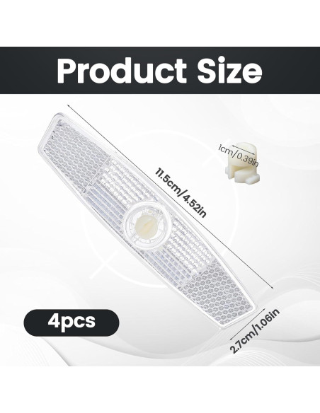 4 Reflectores de Rueda de Bicicleta BOHUIZ Blancos ABS