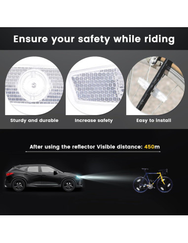 4 Reflectores de Rueda de Bicicleta BOHUIZ Blancos ABS