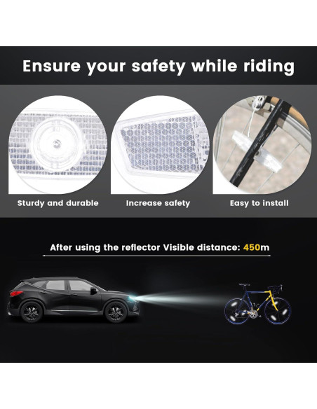 4 Reflectores de Rueda de Bicicleta BOHUIZ Blancos ABS