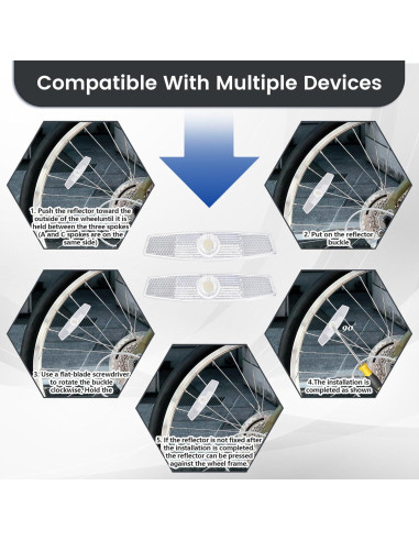 4 Reflectores de Rueda de Bicicleta BOHUIZ Blancos ABS