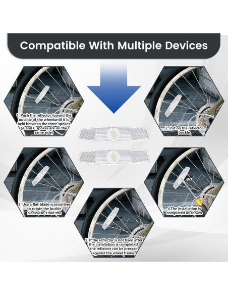 4 Reflectores de Rueda de Bicicleta BOHUIZ Blancos ABS