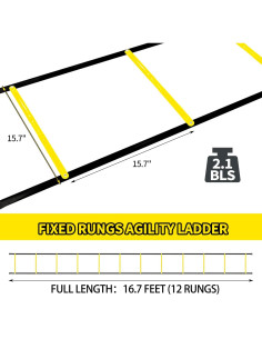 Escalera de Agilidad Socpuro 4.88m con 12 Peldaños y Bolsa 2