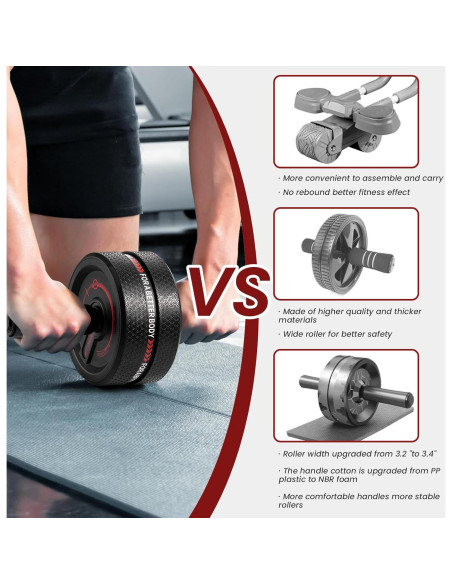 Rueda de Abdominales NESOHC-LLEW 3.4" Mejorada, 222 kg