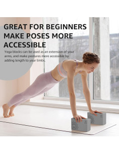 Bloques de Yoga Overmont 2 Piezas EVA Antideslizante 23x15x8cm 2