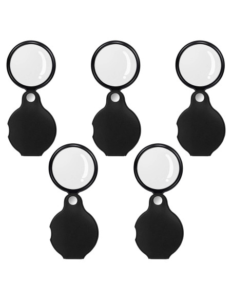5 Mini Lupas de Bolsillo Awpeye 10X con Funda de Cuero 5 Mini Lupas de Bolsillo Awpeye 10X con Funda de Cuero