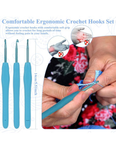 Set de Ganchillos Ergonómicos Coopay 19PCS 2-6mm para Tejer 2