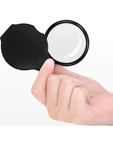 5 Mini Lupas de Bolsillo Awpeye 10X con Funda de Cuero