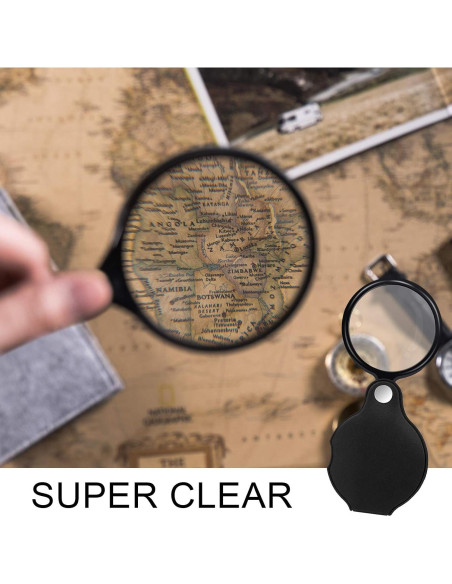 5 Mini Lupas de Bolsillo Awpeye 10X con Funda de Cuero 5 Mini Lupas de Bolsillo Awpeye 10X con Funda de Cuero