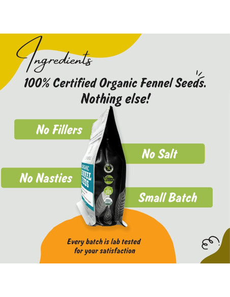 Semillas de Hinojo Orgánicas USDA 113.4g - Sabor Dulce y Aromático