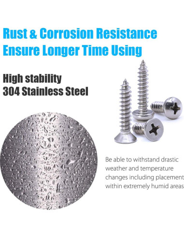 Juego de Tornillos Autoperforantes CASAON 570 Pcs Acero Inoxidable