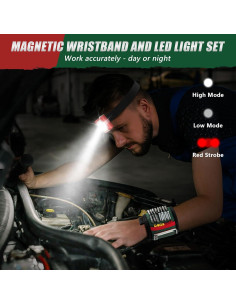 Banda Magnética para Muñeca UUP con Luz LED y 15 Imanes 2