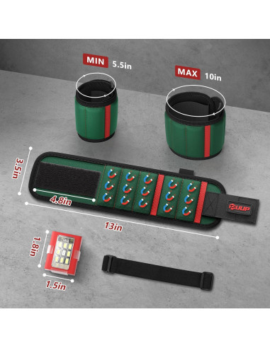 Banda Magnética para Muñeca UUP con Luz LED y 15 Imanes