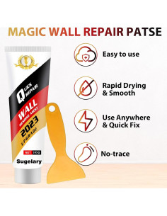 Kit de Reparación de Yeso HOMETING 100g con Raspador y Parche 2