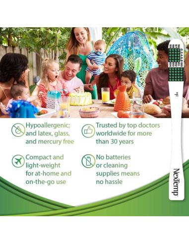 Termómetros desechables NexTemp Medical Indicators - Paquete de 100