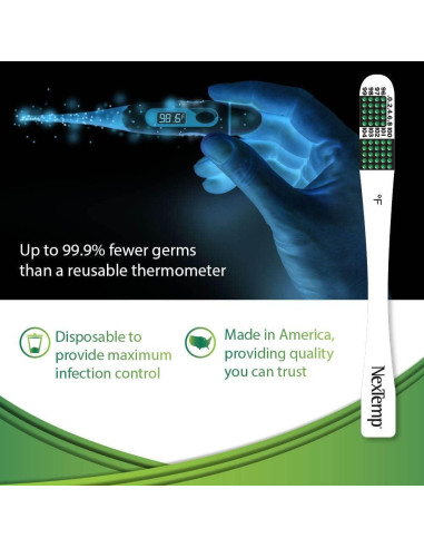 Termómetros desechables NexTemp Medical Indicators - Paquete de 100