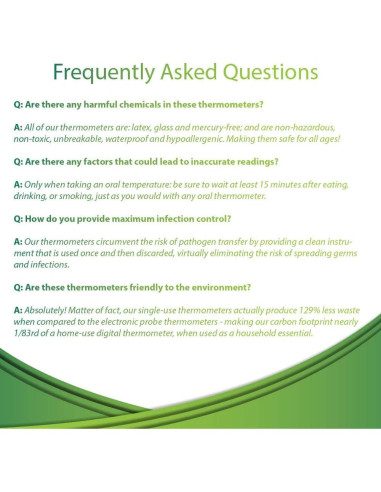 Termómetros desechables NexTemp Medical Indicators - Paquete de 100
