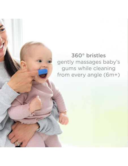 Cepillo de Dientes para Dedos Ubbi Baby con Estuche - Azul