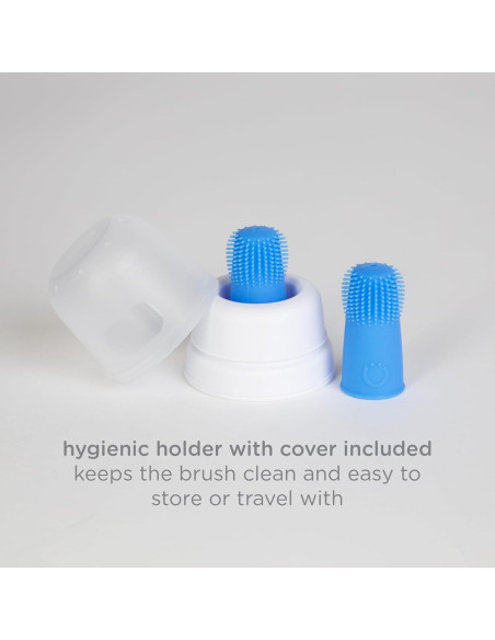 Cepillo de Dientes para Dedos Ubbi Baby con Estuche - Azul
