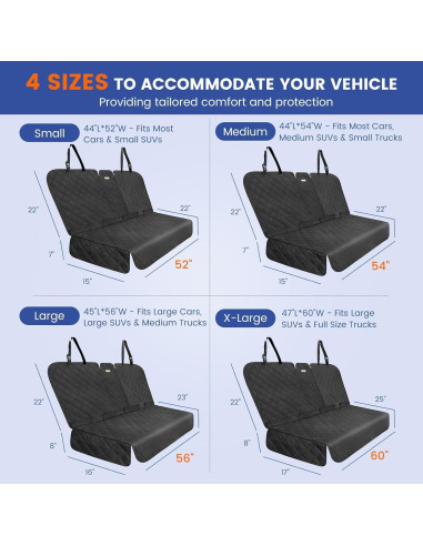 Funda de Asiento Trasero ALLANSING Mediana Impermeable Negro