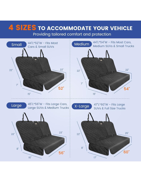 Funda de Asiento Trasero ALLANSING Mediana Impermeable Negro