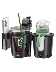 Soporte para Taza de Cochecito KDD 3 en 1 con Teléfono Negro