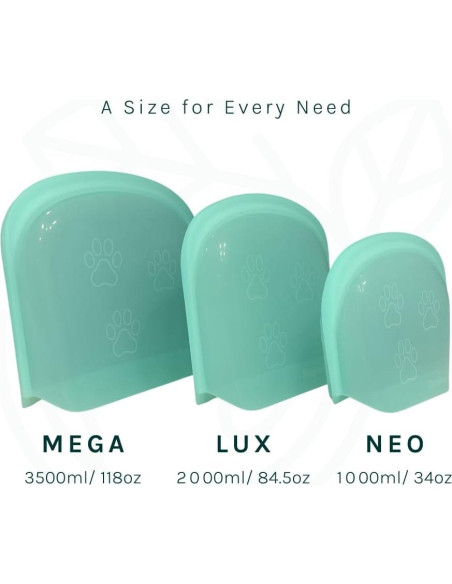 Bolsas de Silicona Reutilizables SnapPack 3-Pack Teal 1000ml 2000ml 3500ml