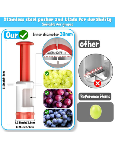 Cortador de Uvas FUNIZE - Herramienta de Cocina Infantil Rojo