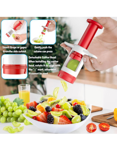Cortador de Uvas FUNIZE - Herramienta de Cocina Infantil Rojo